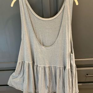 Free people babydoll top. Gray. Great condition, L.